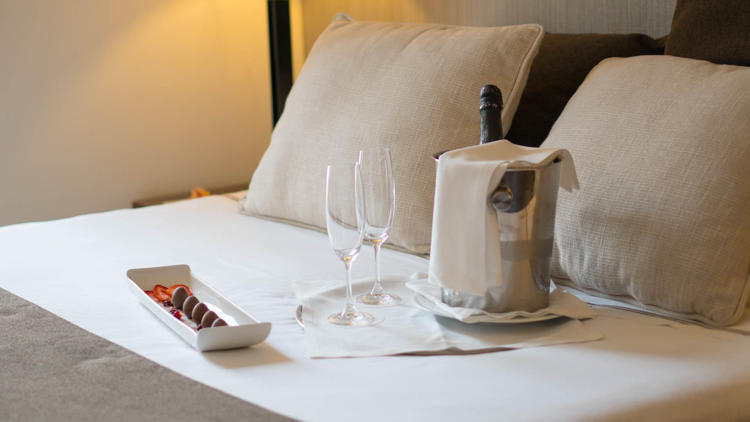 Romantic getaway with champagne and truffles